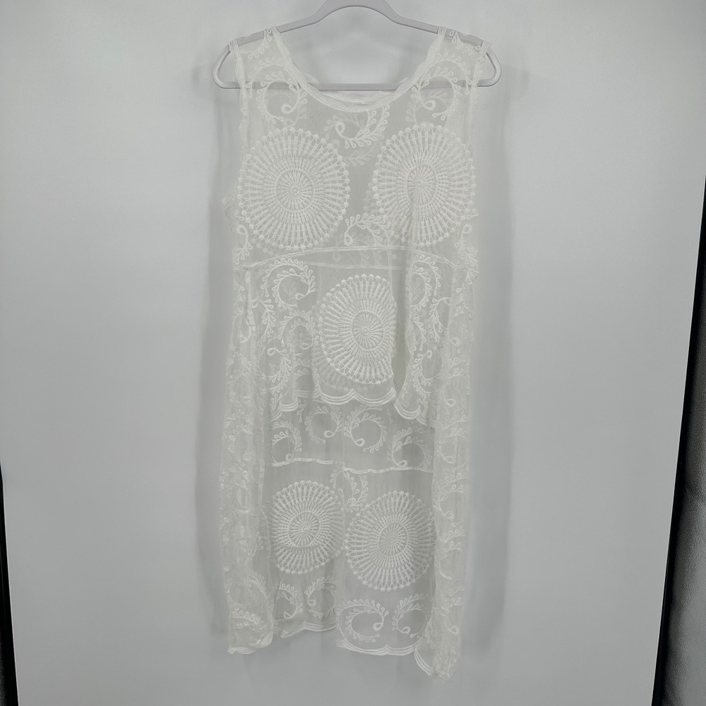 Womens Boho Hi Low Dress Size L‎ Romantic Artsy Cottagecore Festival Overlay